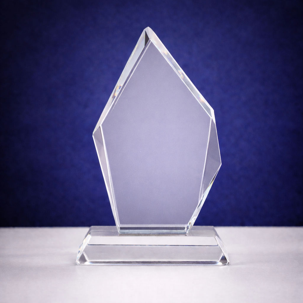 trofeu cristal forma diamant 120 mm