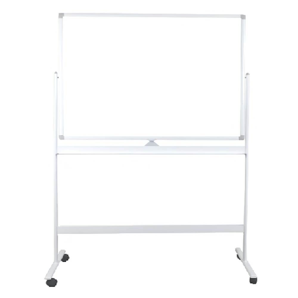 Whiteboard Magnetic 90x120 cm cu 2 Fete, Rama din aluminiu si suport mobil 